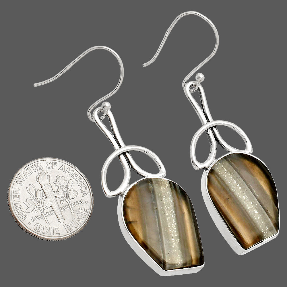Natural Banded Onyx Earrings E-1197 SDE83722-2