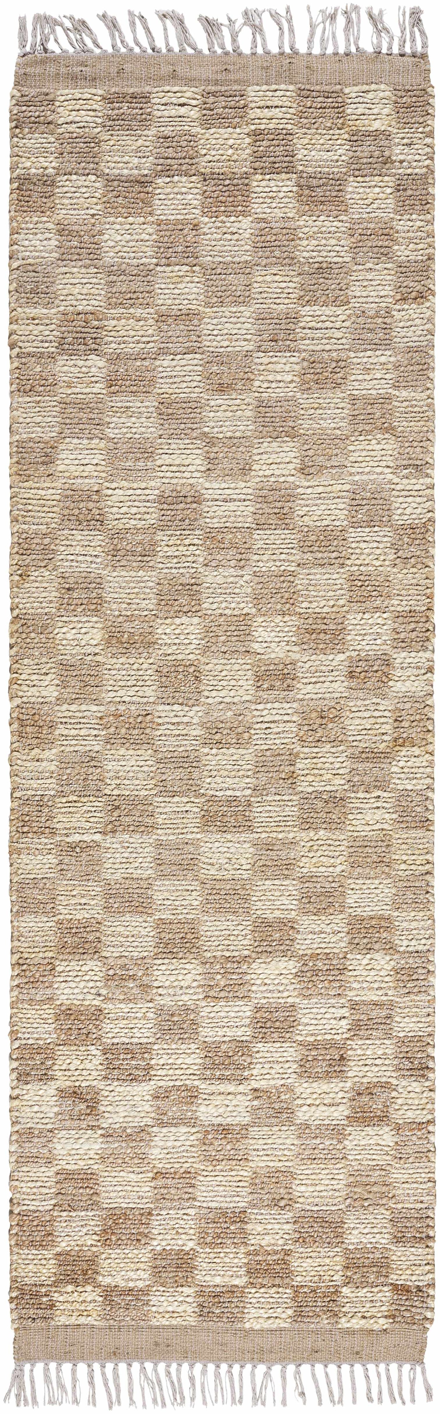 Ionut Checkered Jute Area Rug-5
