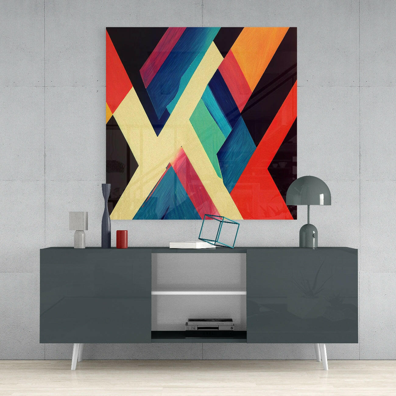 V's Glass Wall Art || Designer Collection