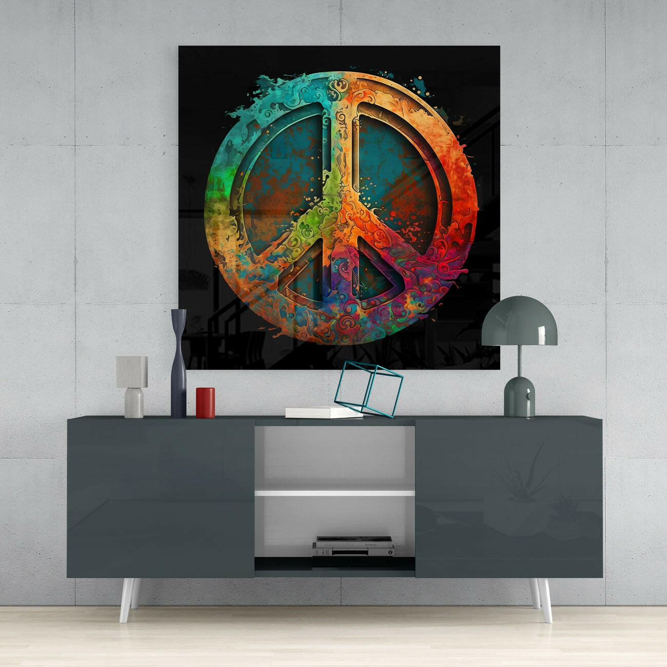 Peace Glass Wall Art || Designer Collection