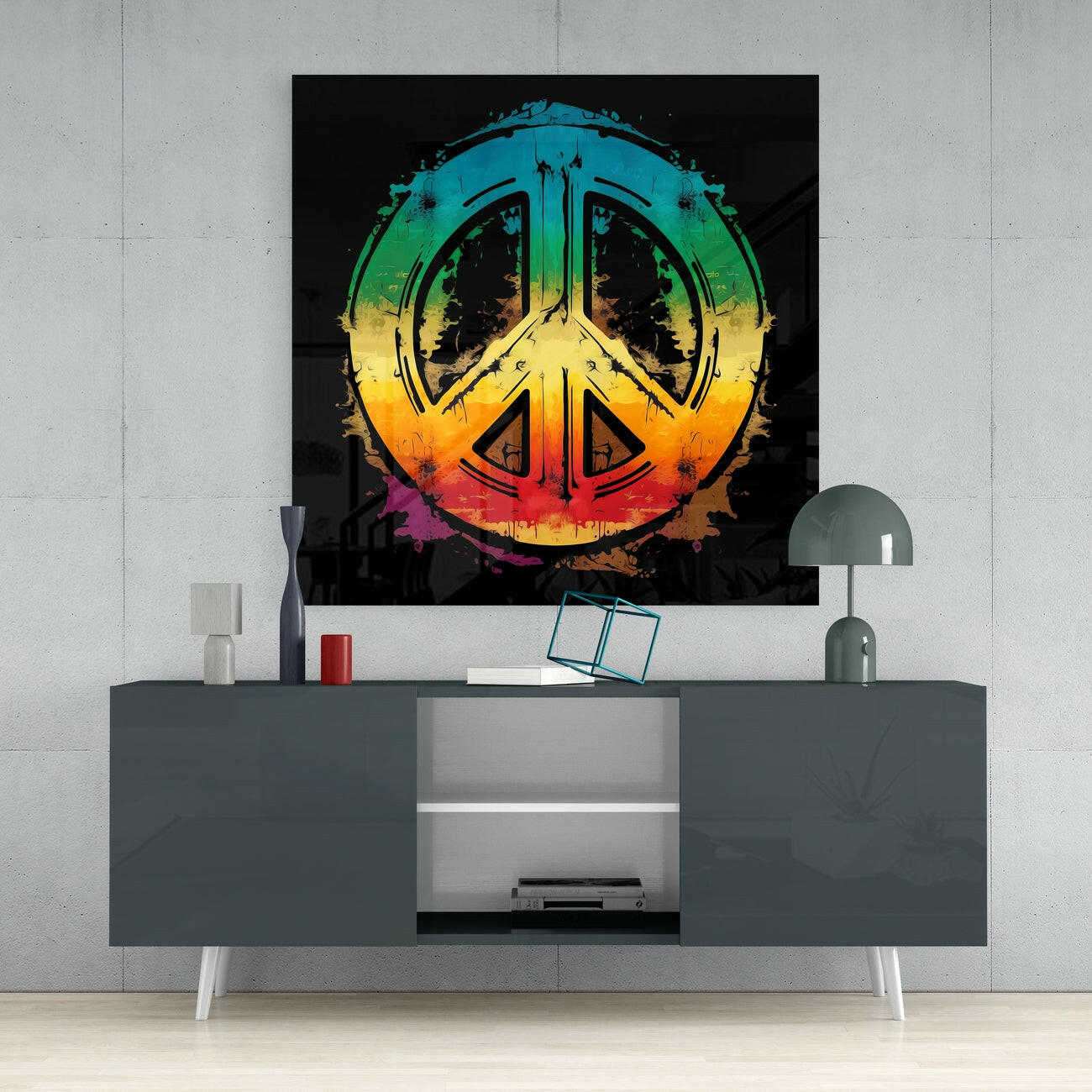 Peace Glass Wall Art || Designer Collection