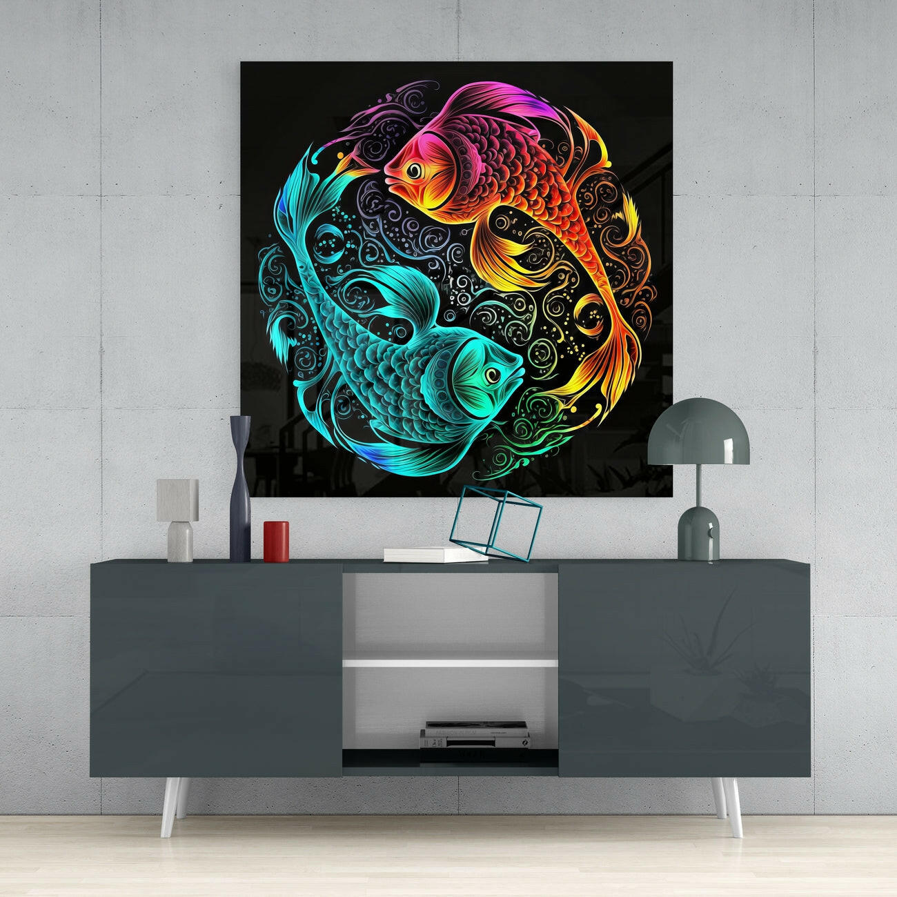 Ying and Yang Glass Wall Art || Designer Collection-3