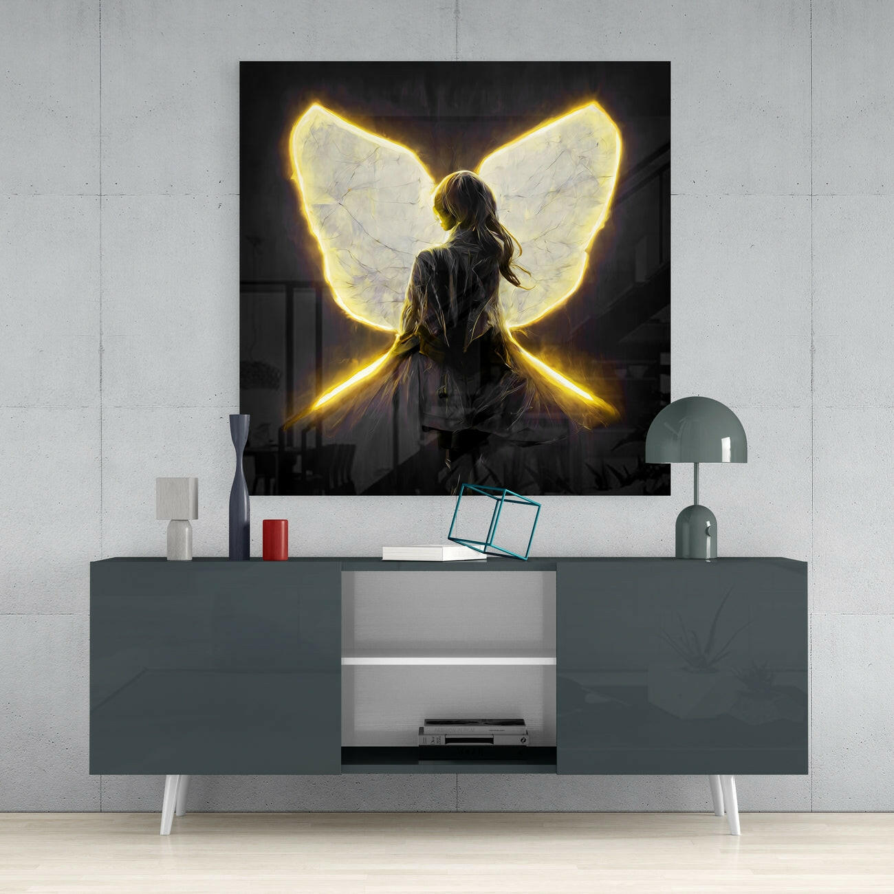 Me Flying Glass Wall Art || Designer Collection