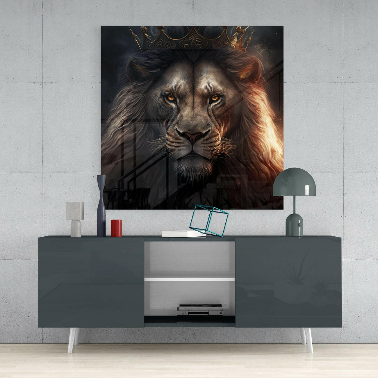 Lion King Glass Wall Art || Designer Collection