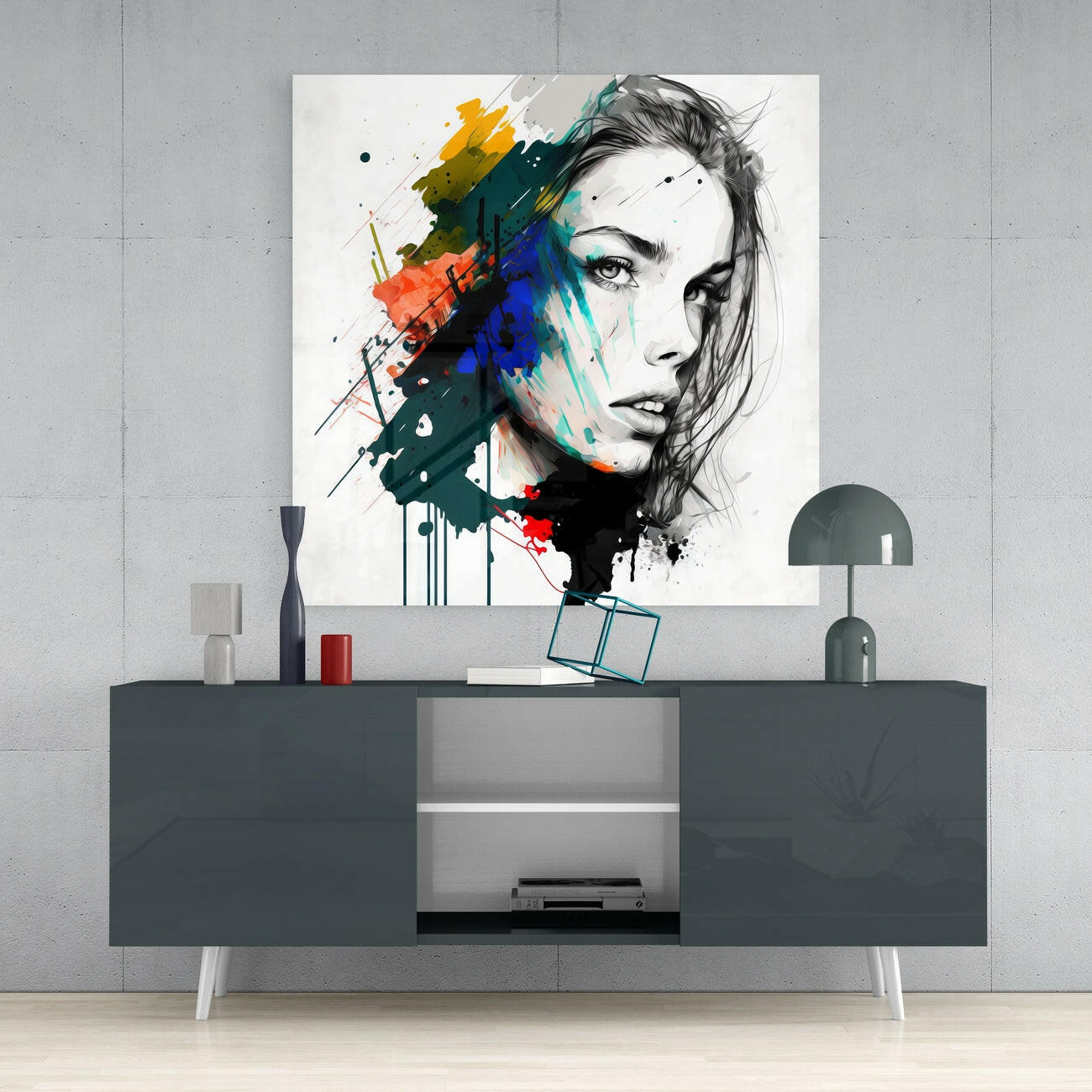 Woman Glass Wall Art || Designer Collection