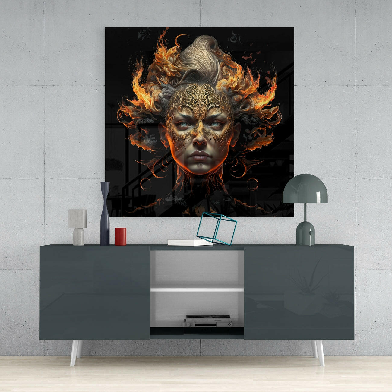 The Wrath of the Woman Glass Wall Art || Designer Collection