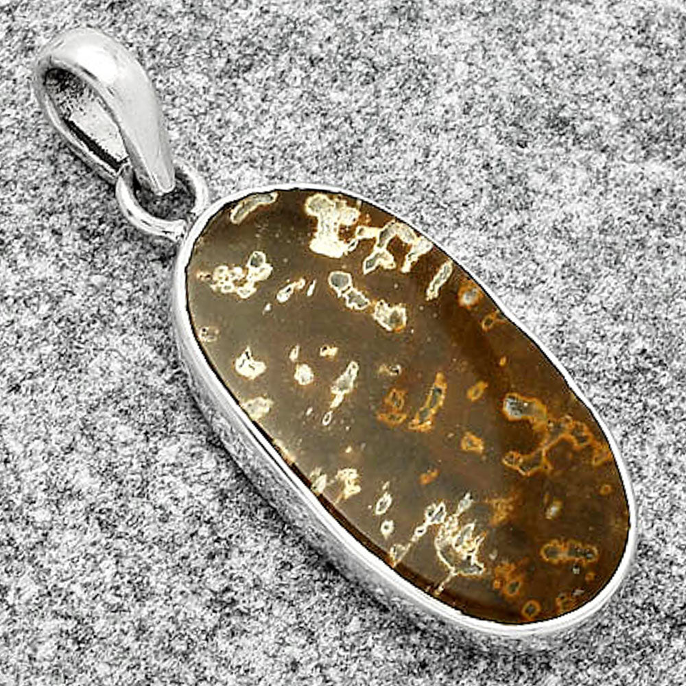 Natural Palm Root Fossil Agate Pendant P-1001 SDP125421-2