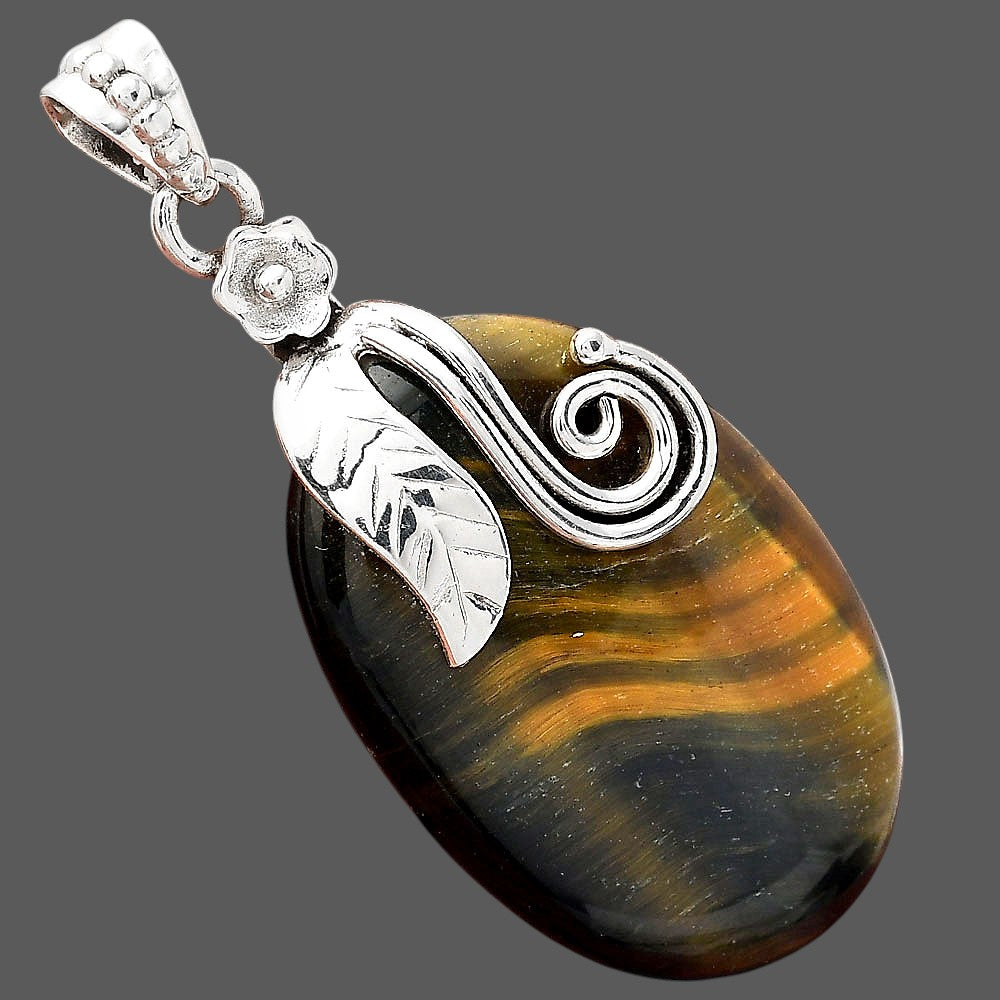 Natural Blue Tiger Eye Pendant P-1582 SDP156145-2