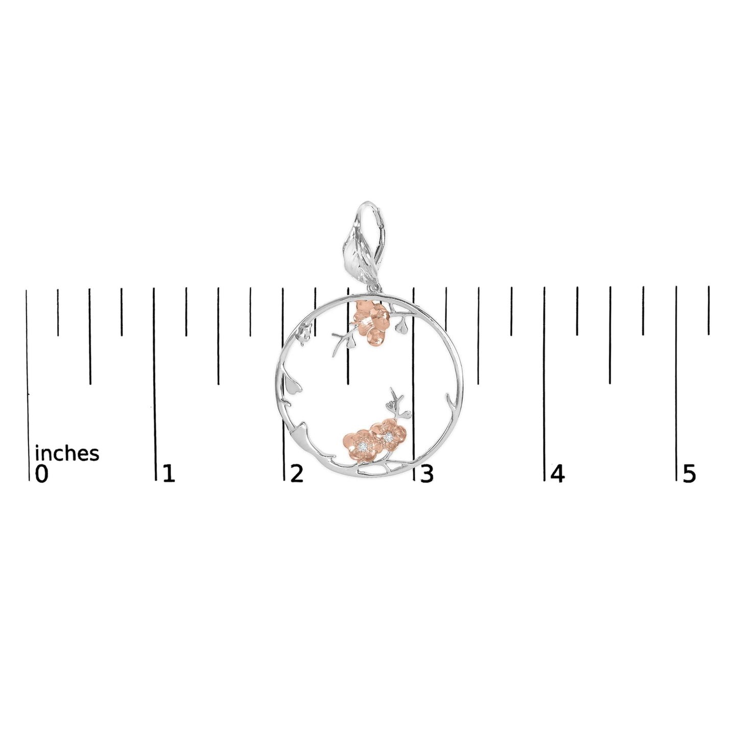 Rose Gold Plated .925 Sterling Silver 1/10 Cttw Diamond Floral Hoop Earrings (I-J Color, SI1-SI2 Clarity)-4