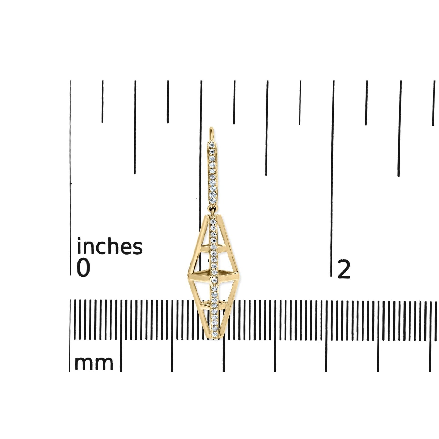 14K Yellow Gold 5/8 Cttw Diamond Geometrical Pillar Drop and Dangle Earrings (G-H Color, SI1-SI2 Clarity)-4