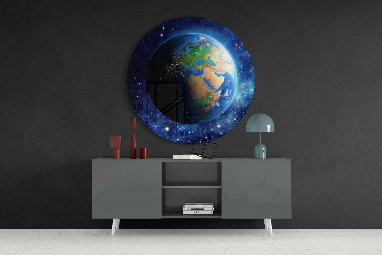 World Glass Wall Art