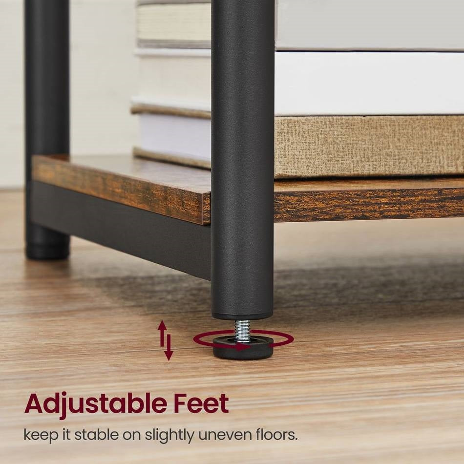 Set of 2 - Nightstand End Tables Charging Station with 2 USB ports-4