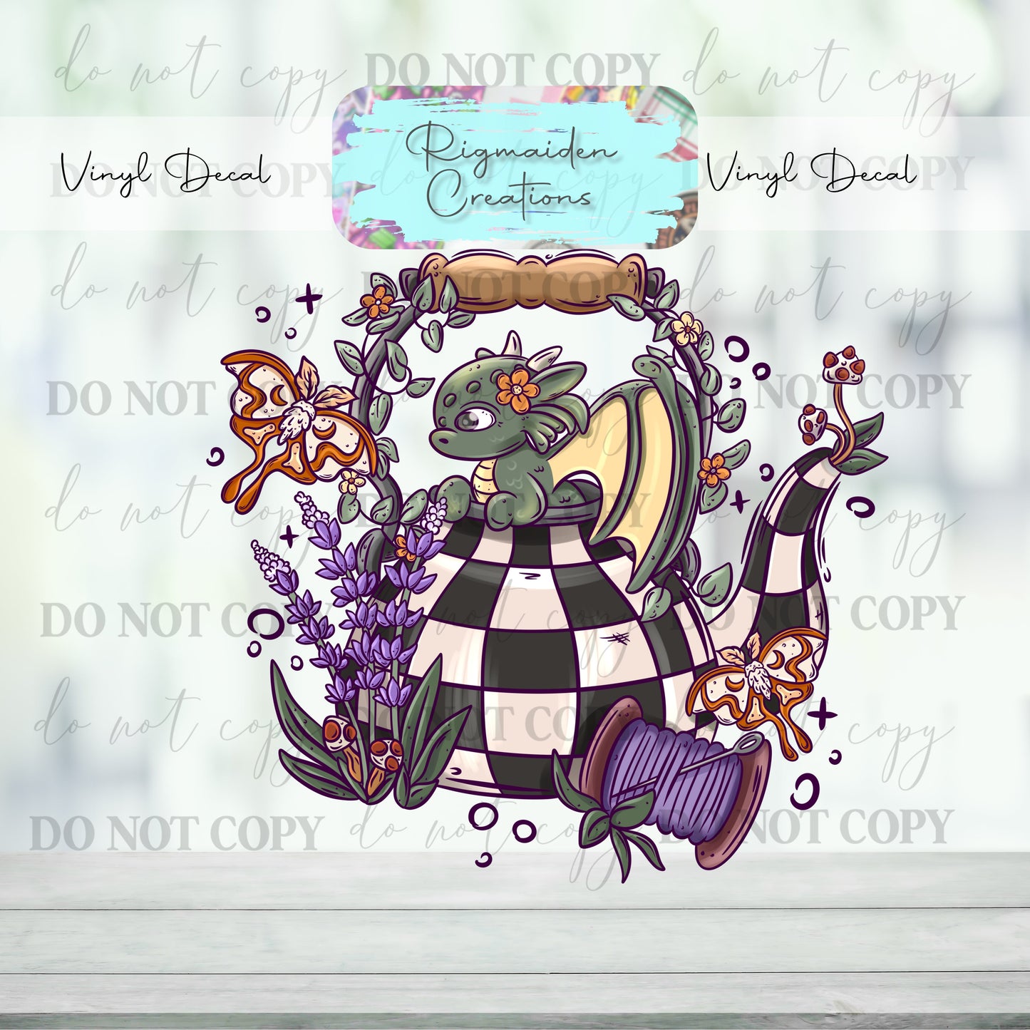 Dragon Tea Party Vinyl Decal