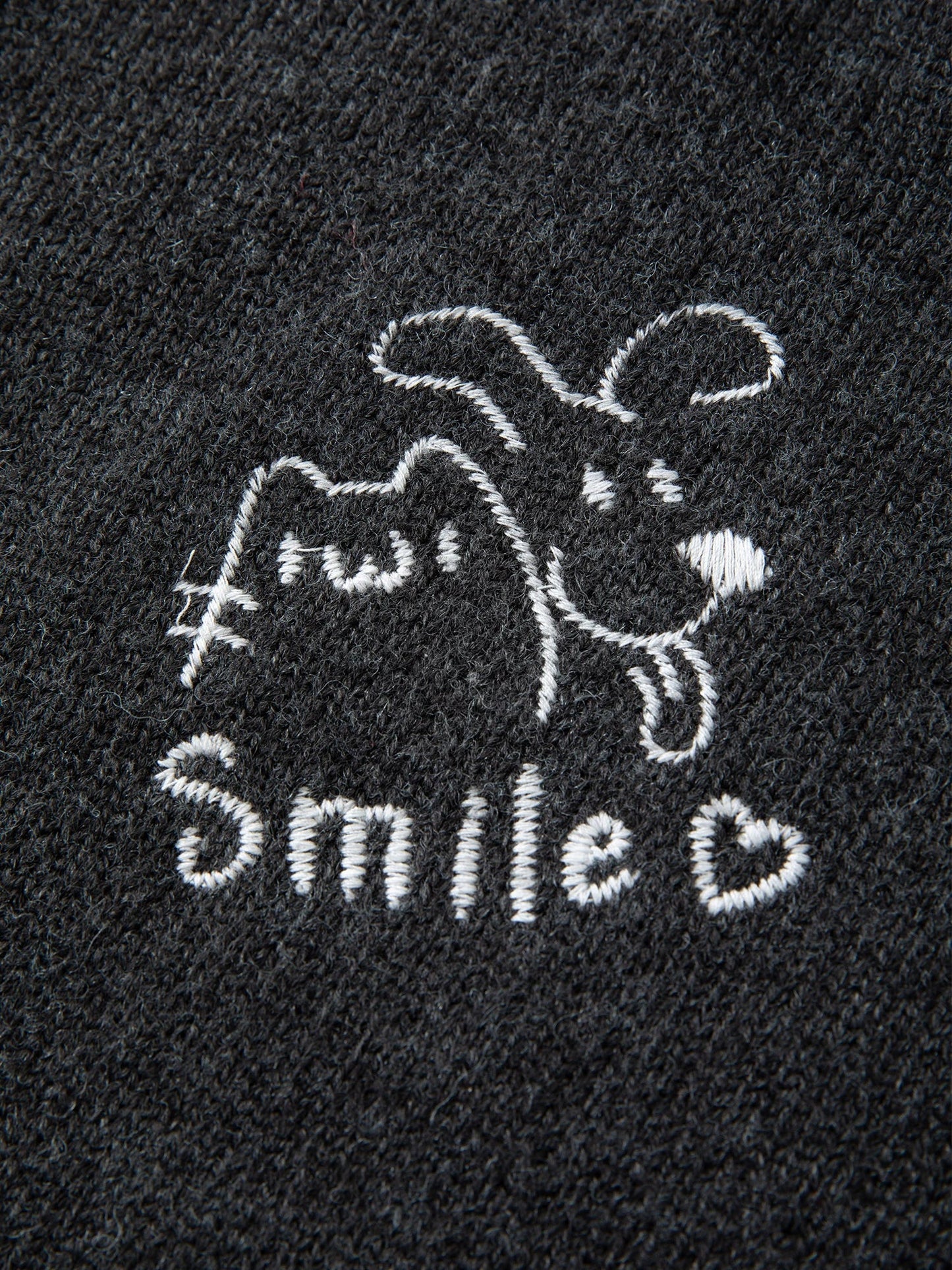 Plus Size Embroidered Round Neck Sweater Cute Winter Knit
