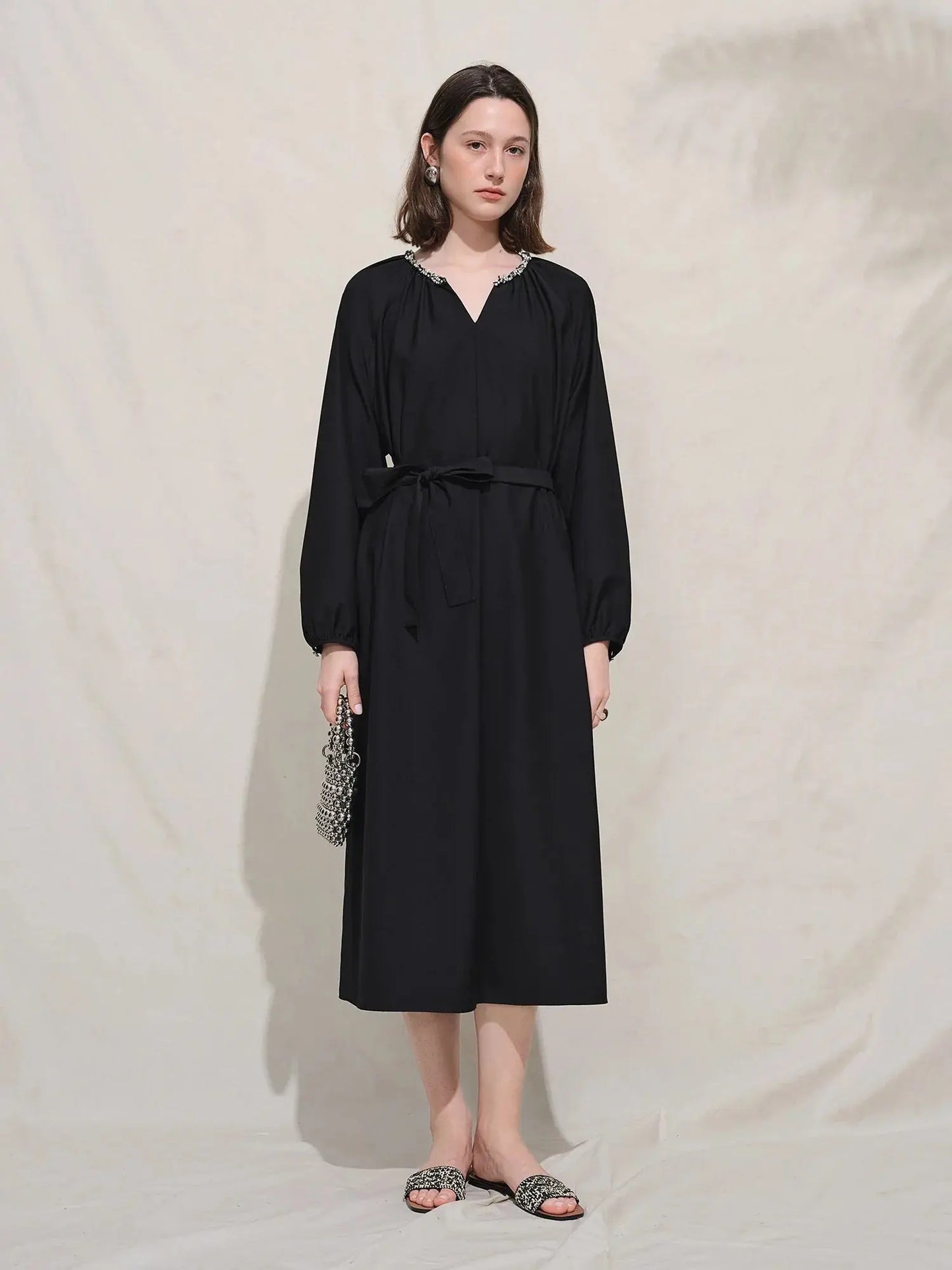 Plus Size Casual Black Maxi Dress