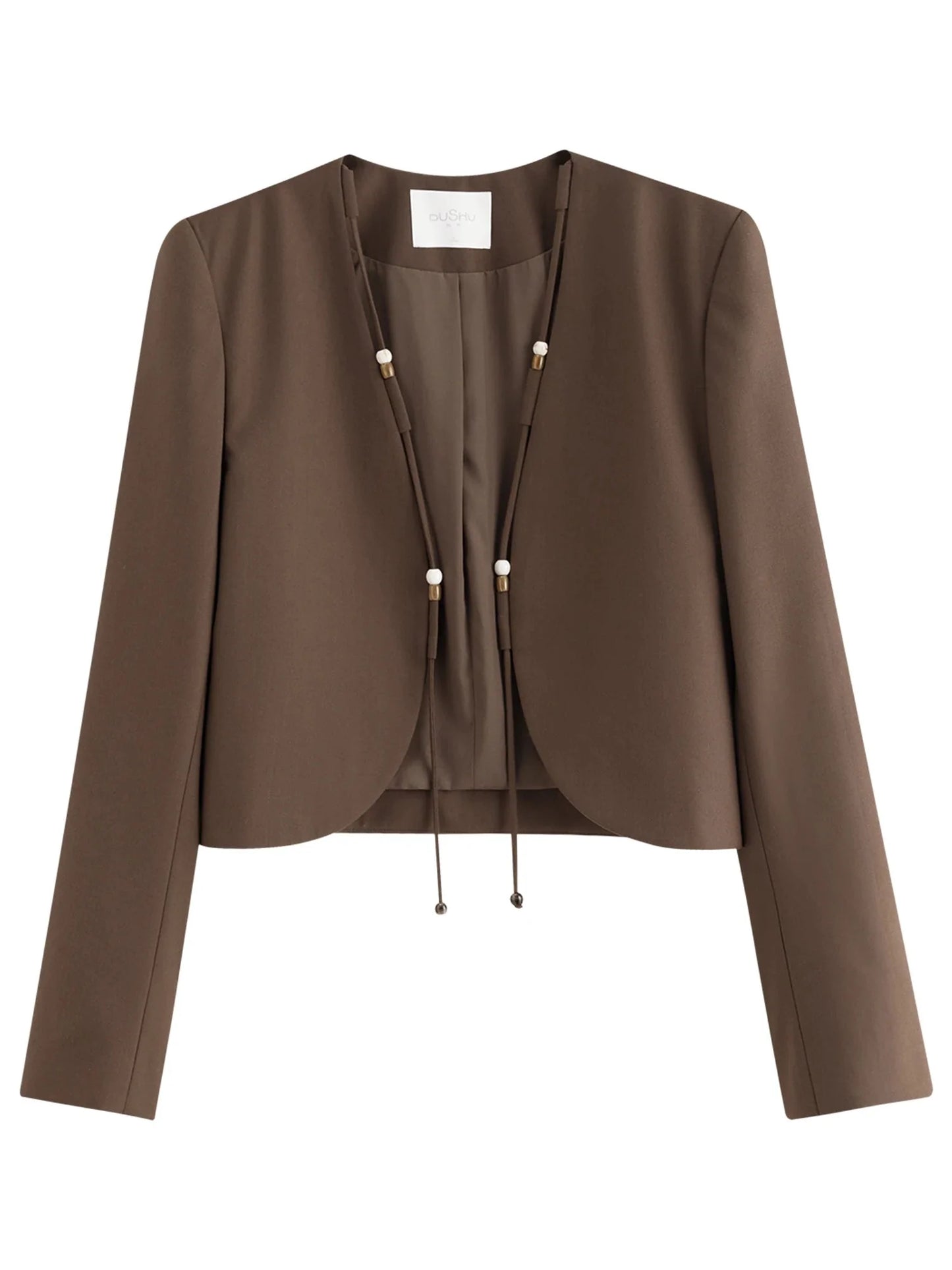 Plus Size Beaded Short Elegant Curved Autumn Jacket
