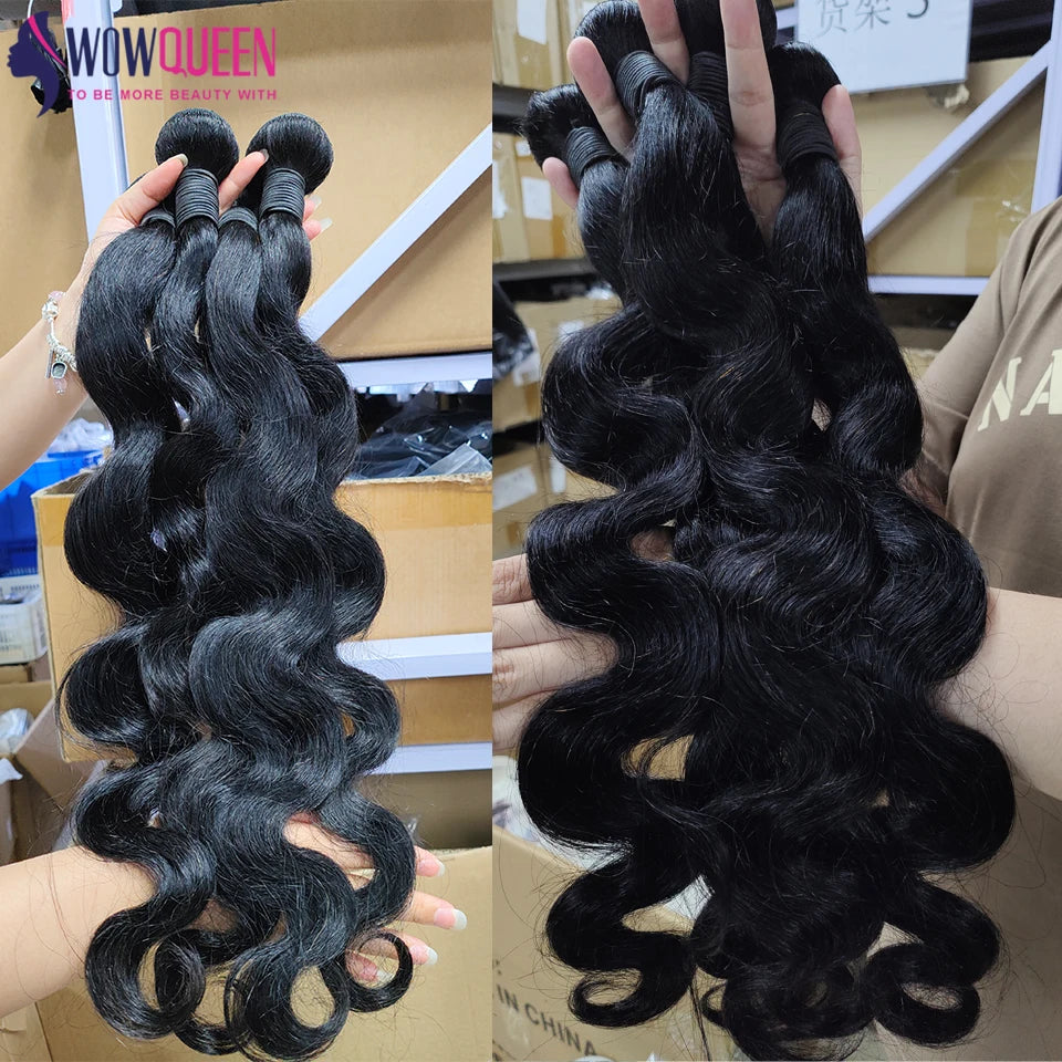 Malaysian Hair Bundles Body Wave 100% Human Hair Weave Raw Bundles 28 30 32 Inch Remy Hair Extensions Natural Black 1/3/4 Pcs