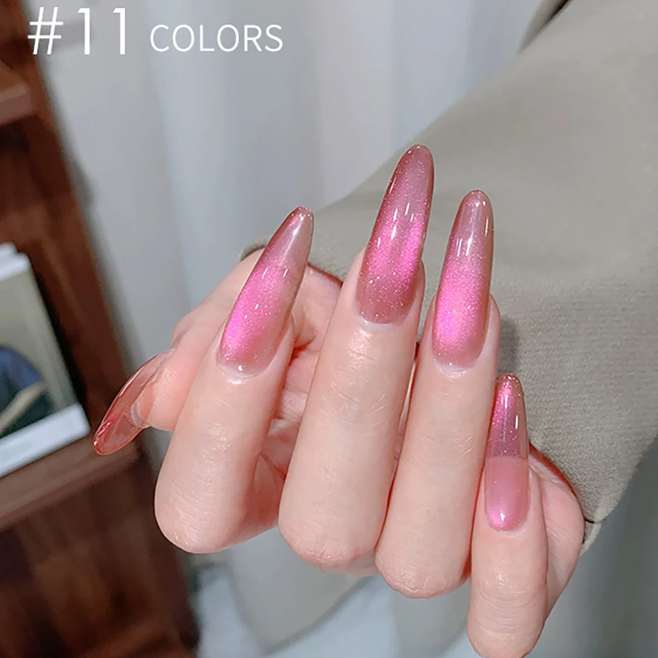 MIANEL 1-18pcs12ML Summer Hot Selling Rainbow Candy Colorful Cat Eye Gel Nail Polish New Porcelain White Glass Beads Nail Polish