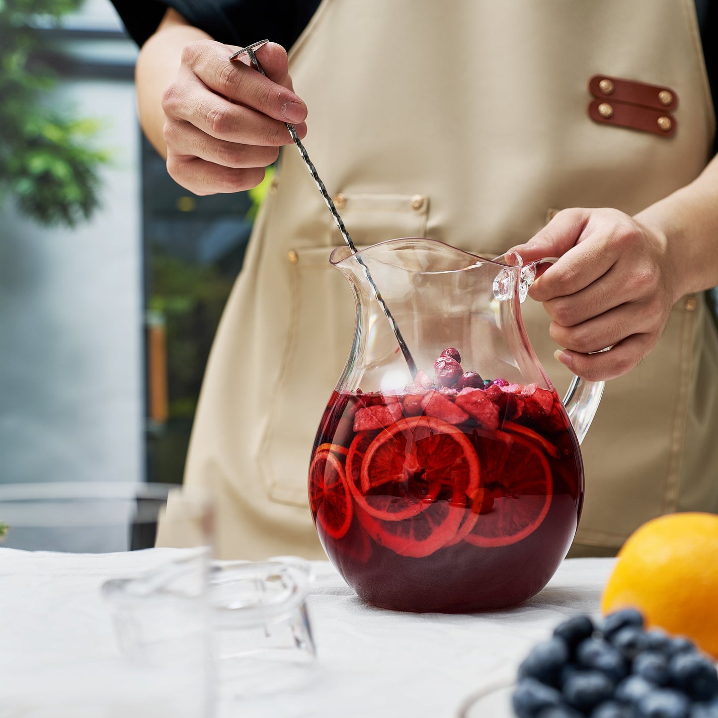 Sangria Drink Mix & Acrylic Beverage Pitcher with Lid | 72 oz | Homemade Make-Your-Own Sangria - Dried Fruit, Sangria Mixing Powder & Plastic Water Pitchers, Clear Tritan - Dishwasher Safe BPA-Free-4