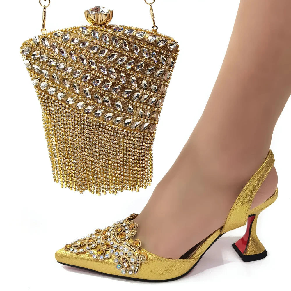 Italy beautiful Italian Shoes with Matching Bag Set HSW1-22