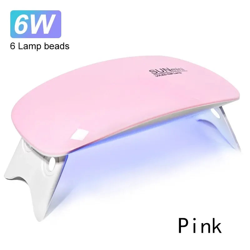 New 6W Mini Nail Dryer Machine Portable 6 LED UV Manicure Lamp Home Use Nail Lamp For Drying Polish Varnish With USB Cable