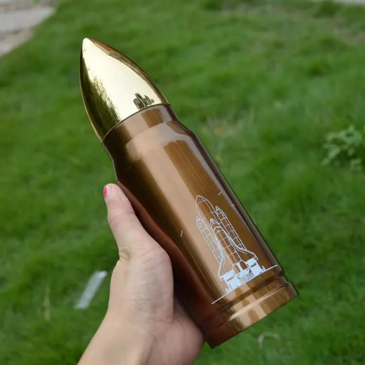 NEW 500ml Bullet Shape Thermos Bottle Large Capacity Stainless Steel Water Bottle Portable Vacuum Flasks Thermos Cup for Coffee