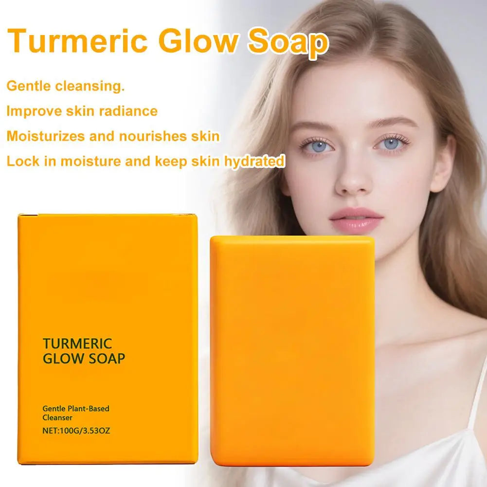 Turmeric Glow Soap Bar for Face & Body with Shea Butter, Brighten Hydrating Body Wash & Face Wash for Dark Spots, Even Skin Tone