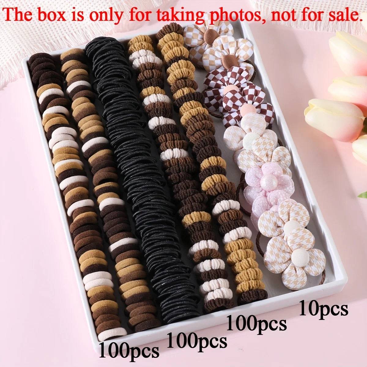 310pcs Hair Accessories Set for Women Colorful Elastic Hair Ties Printed Flowers Hair Bands Girls Sweet Rubber Bands Headbands