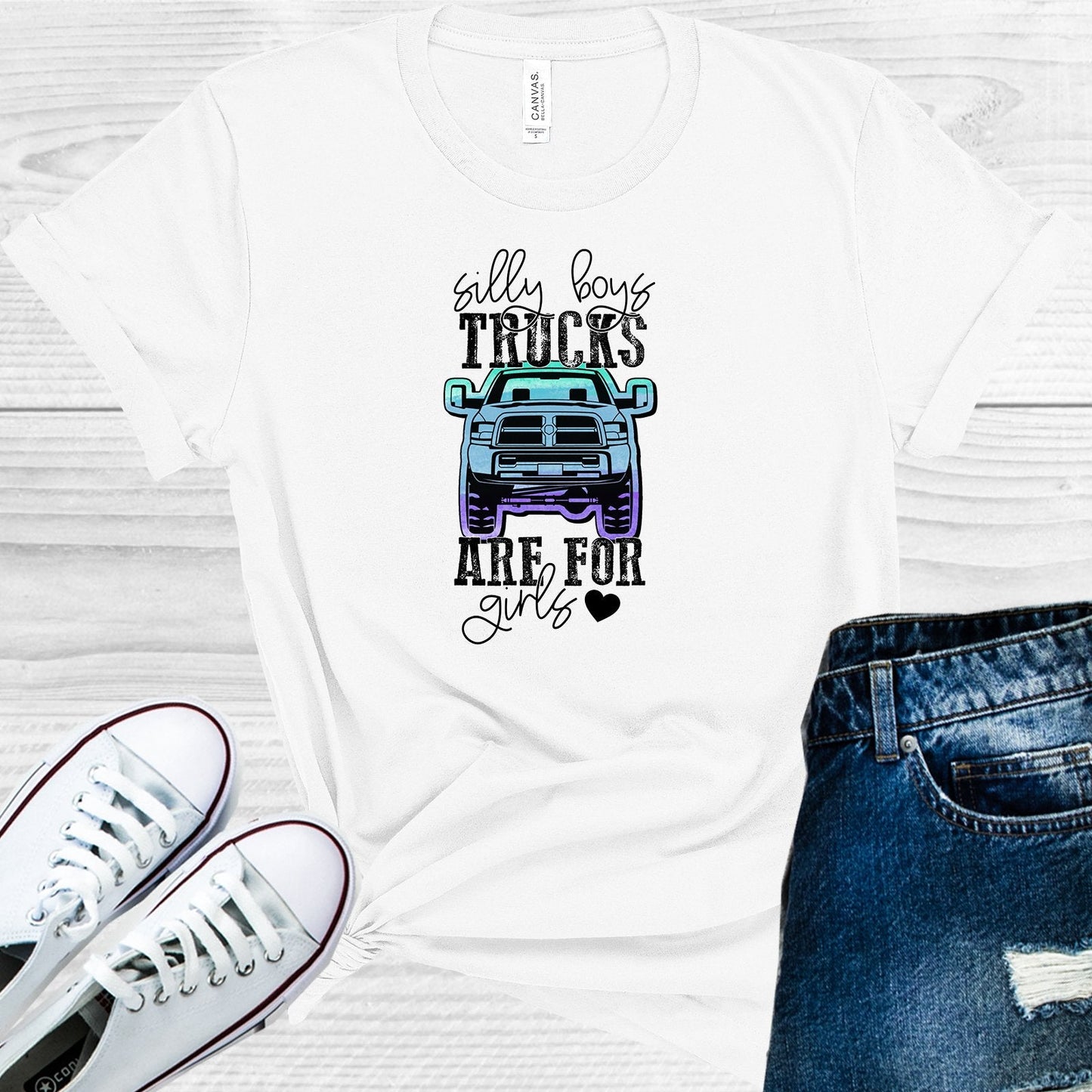 Silly Boys Trucks are For Girls Graphic Tee