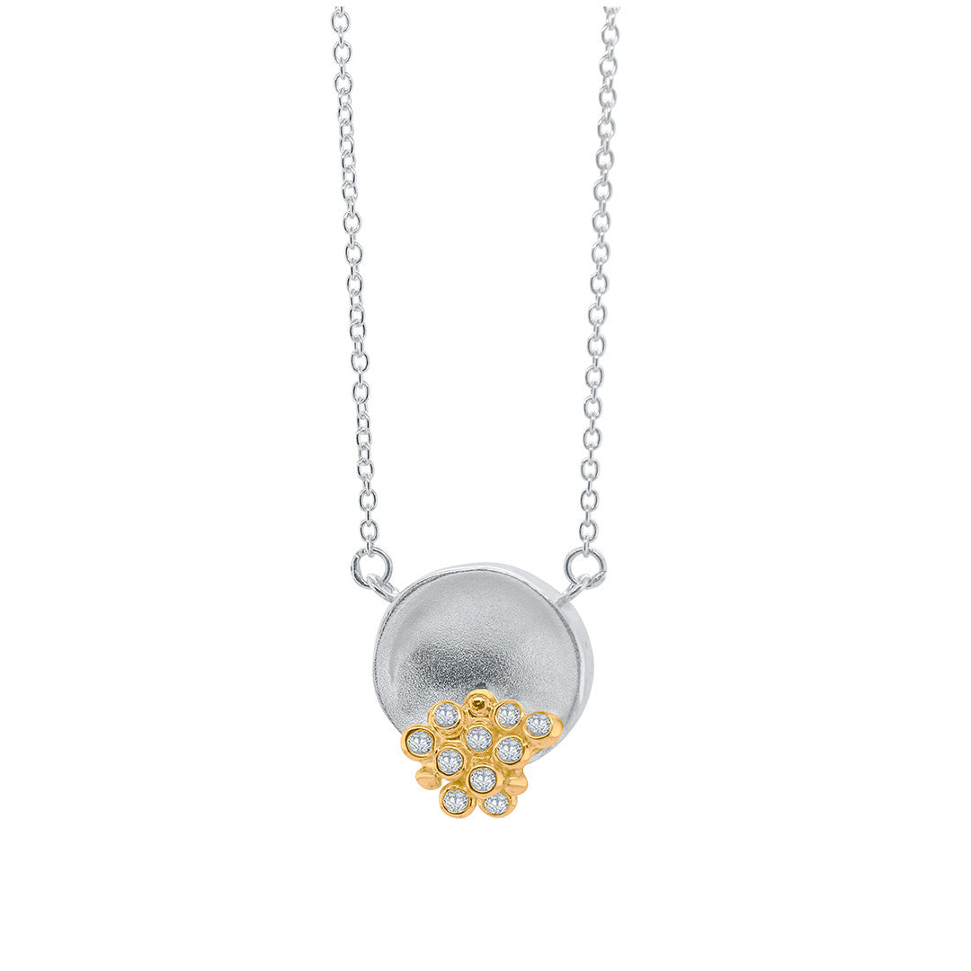 Bowl of Diamonds Necklace-Small-18K Gold Dots of Diamonds, Sterling Silver-9