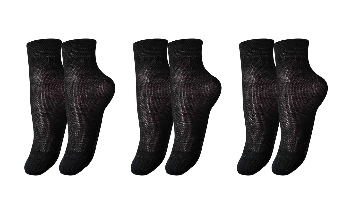 tittimitti® 100% Organic Mercerized Cotton "Filo di Scozia" Women's Socks. 3-Pack. Made in Italy.