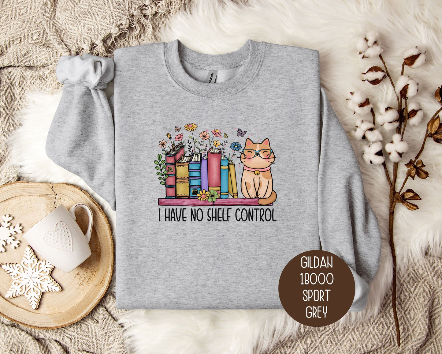 I Have No Shelf Control Cat Sweatshirt-6