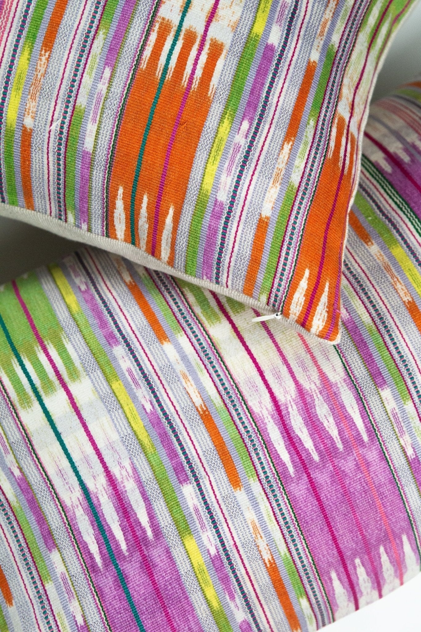 Vintage 70s Ikat Multi Pillow - 12" x 20"