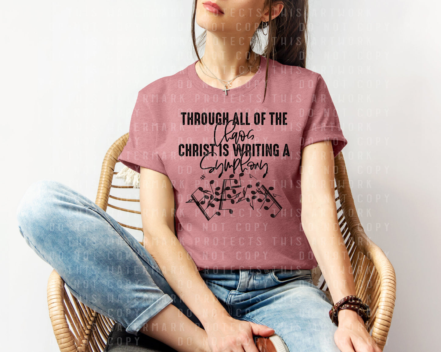 Through All of the Chaos Christ is Writing a Symphony Graphic Tee