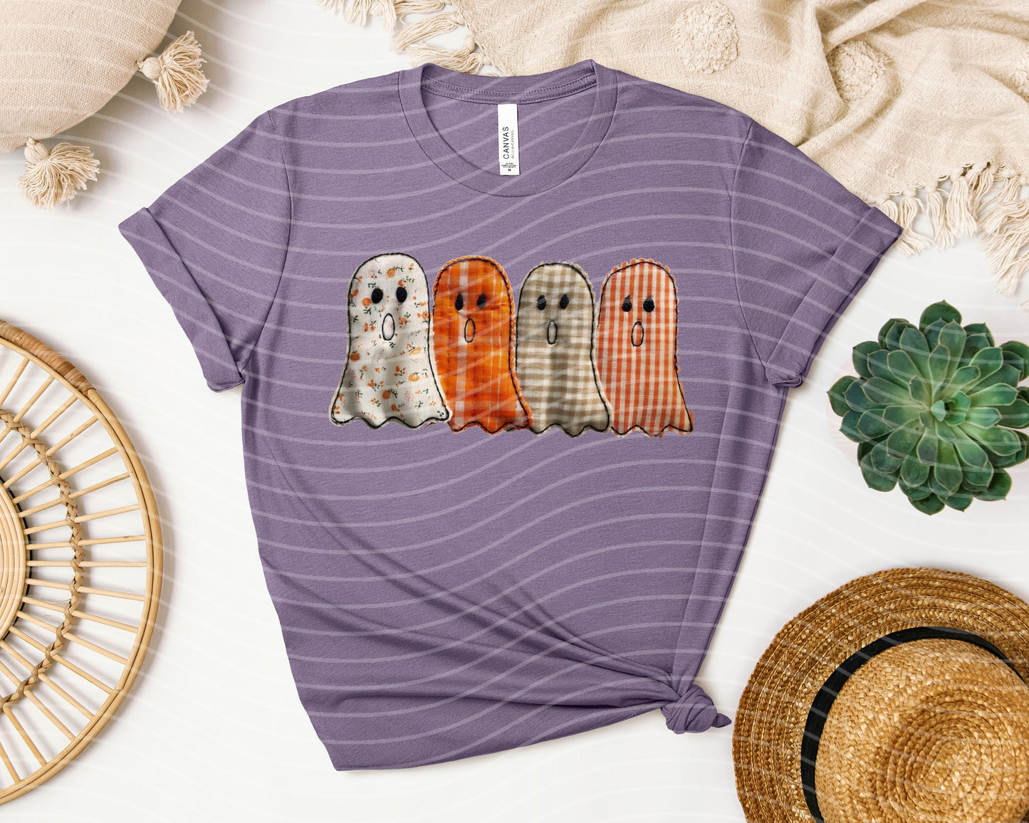 Faux Embroidery Ghosts Graphic Tee