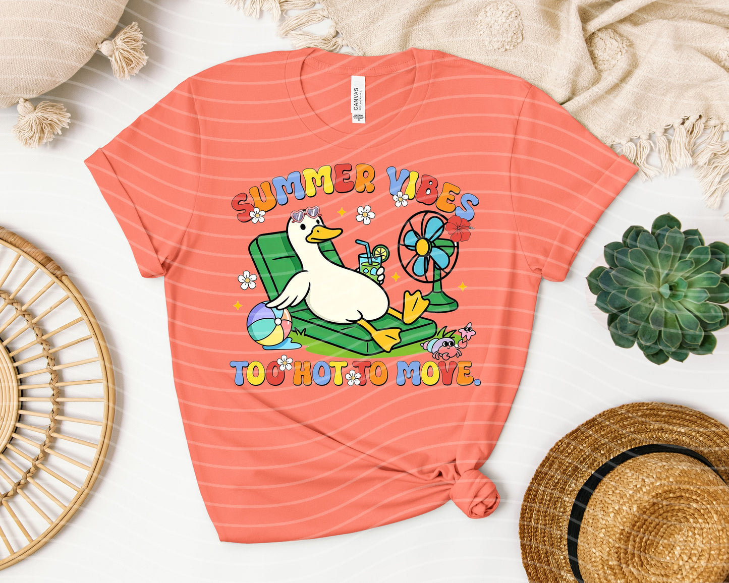 Summer Vibes Too Hot to Move Graphic Tee
