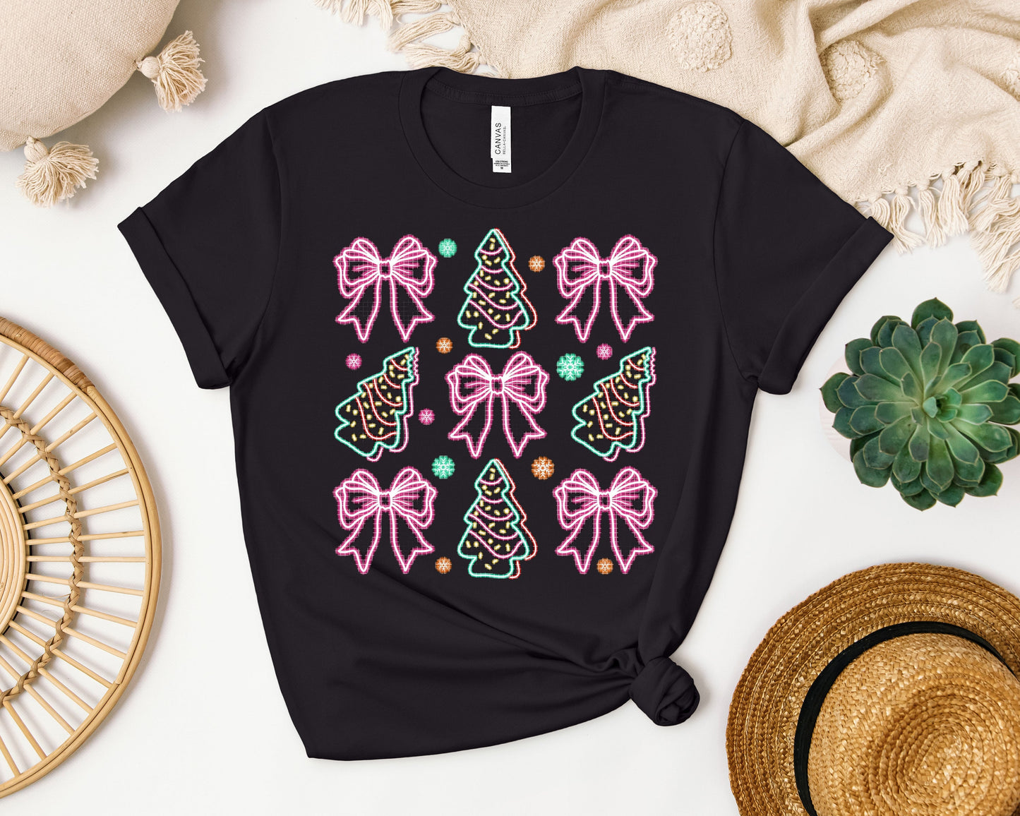Neon Christmas Cakes Graphic Tee