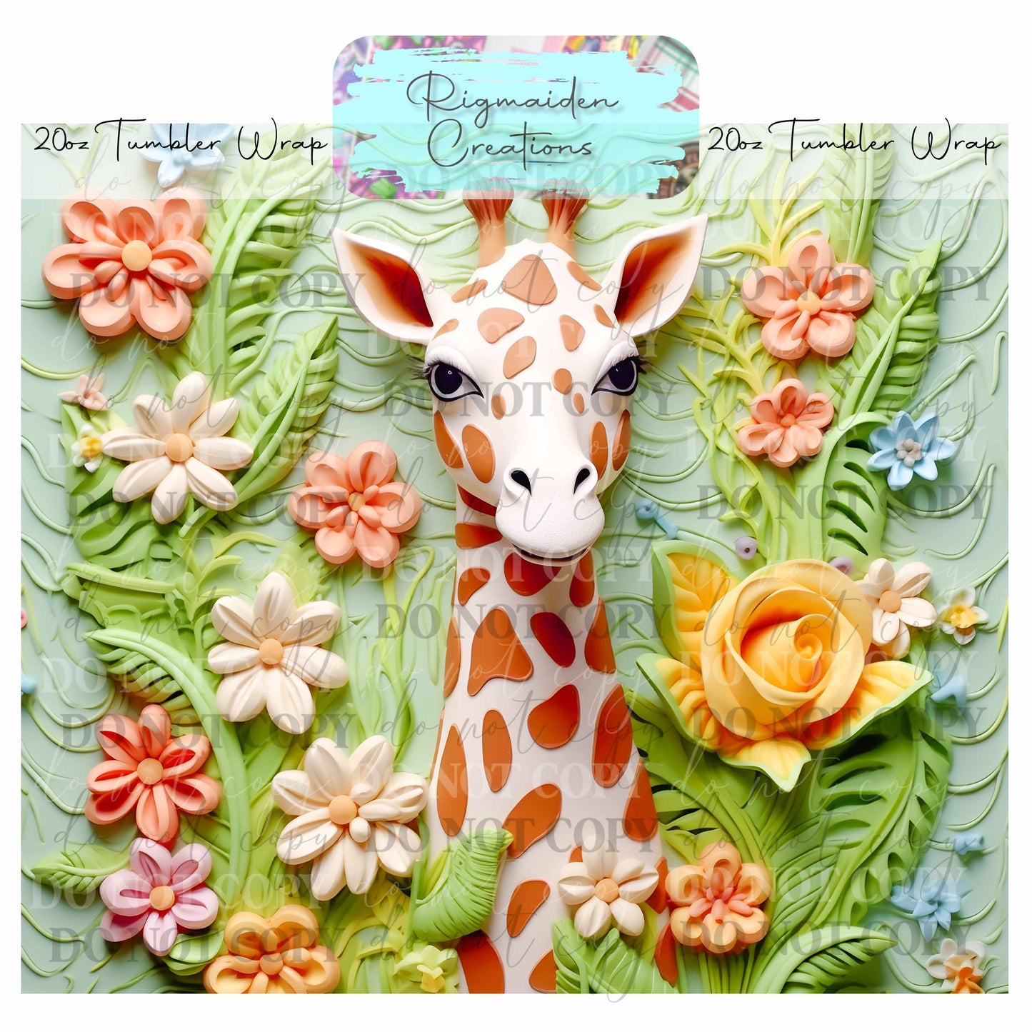 Giraffe & Floral - 20oz Tumbler Wrap