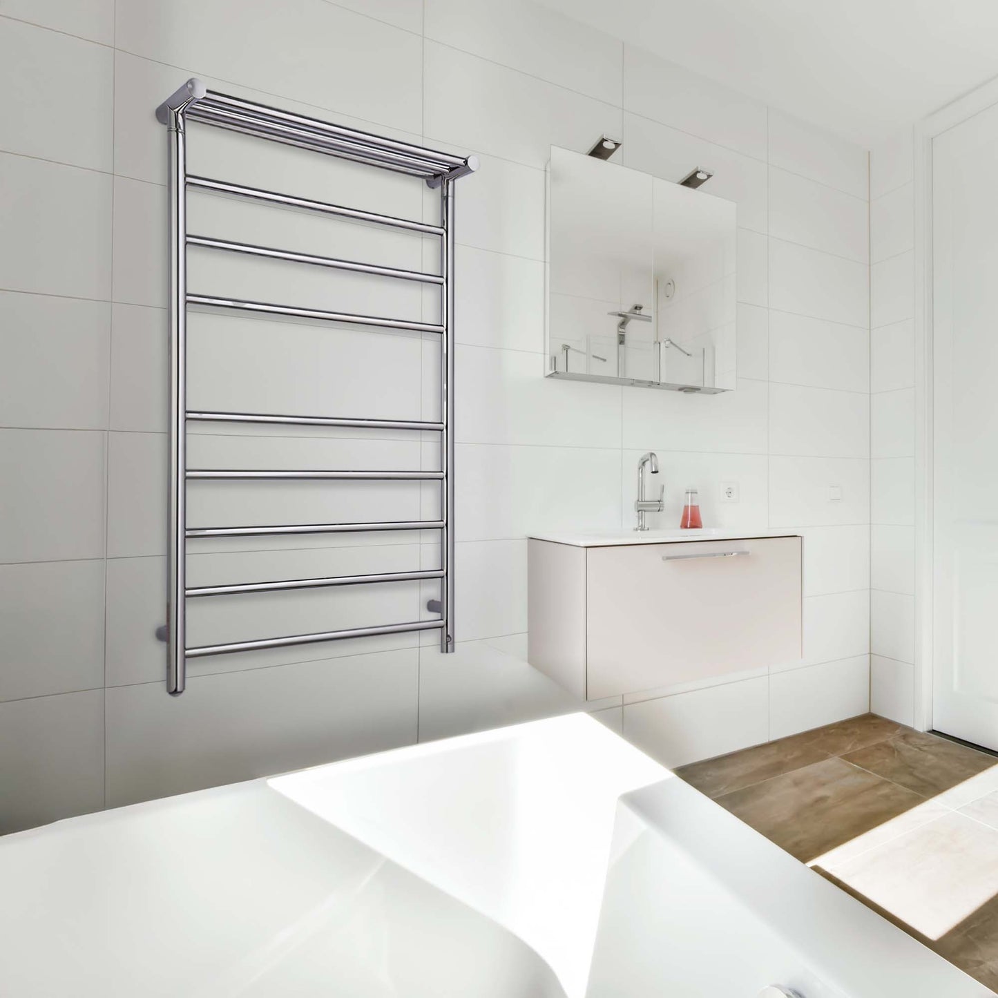 Pursonic Wall Mount Electric Towel Warmer with 8 Heated Bars Plus 3 Non-heated Bars-2