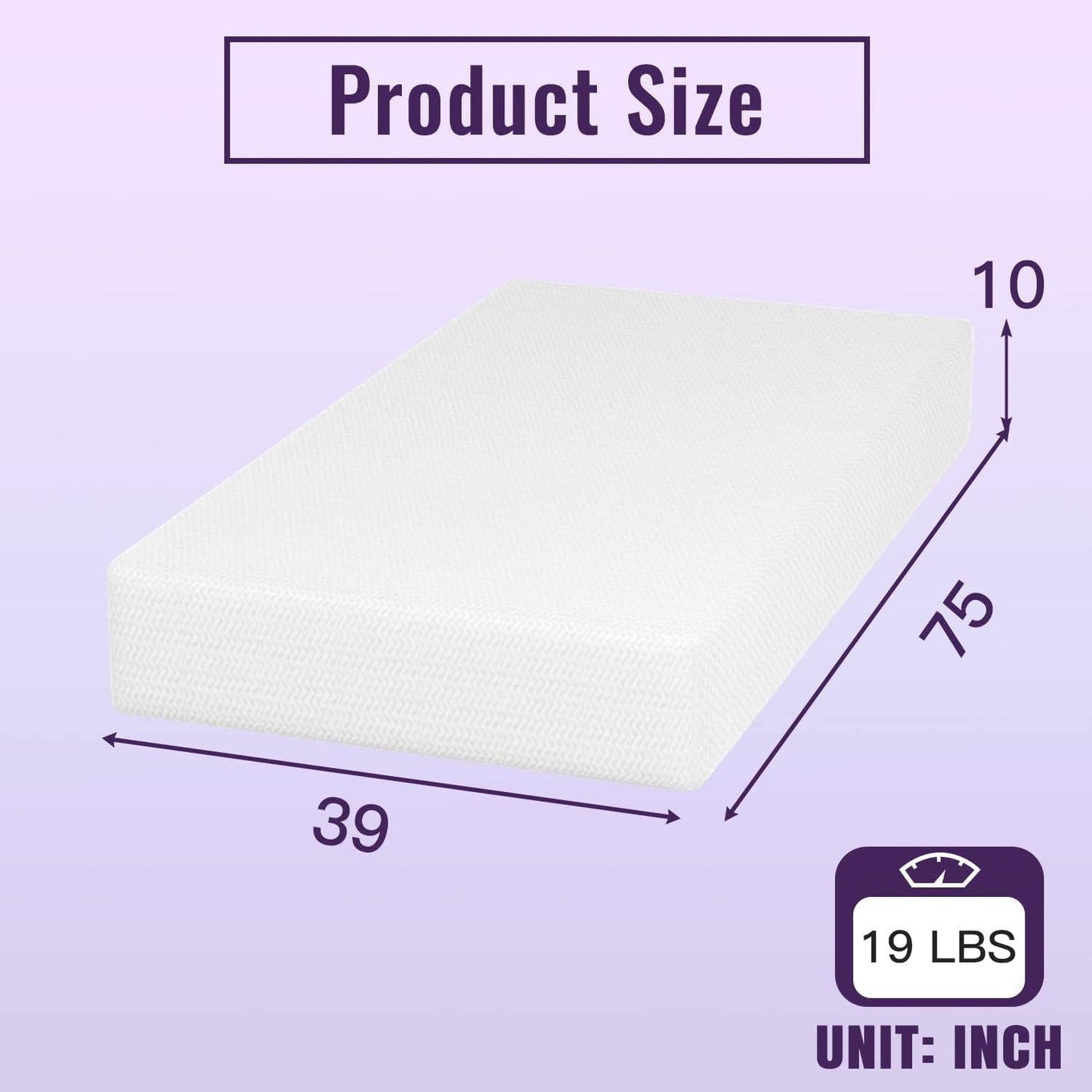 Twin size 10-inch Charcoal Infused Memory Foam Mattress with Removable Cover-4