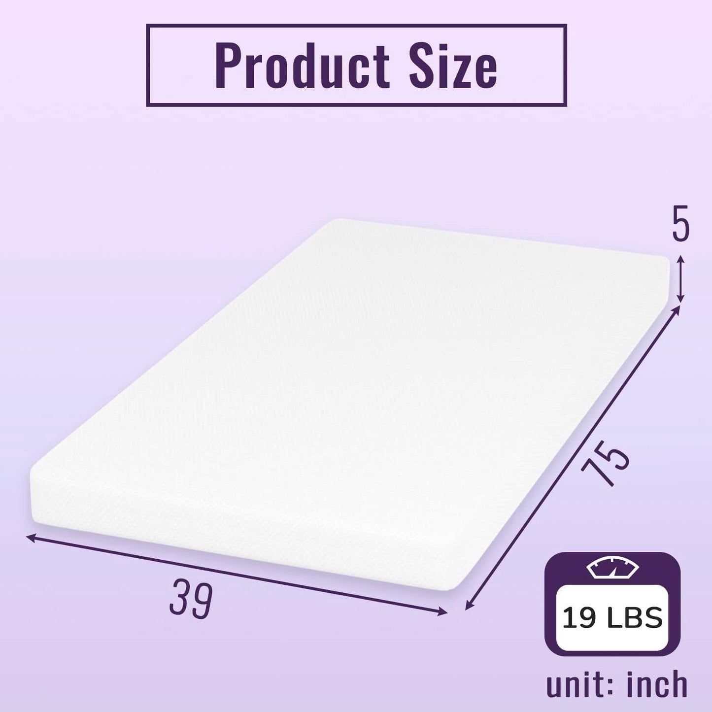 Twin size 5-inch Charcoal Infused Memory Foam Mattress with Removable Cover-4