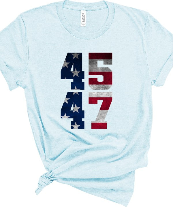 Trump 45/47 America Softstyle Graphic T-Shirt in blue