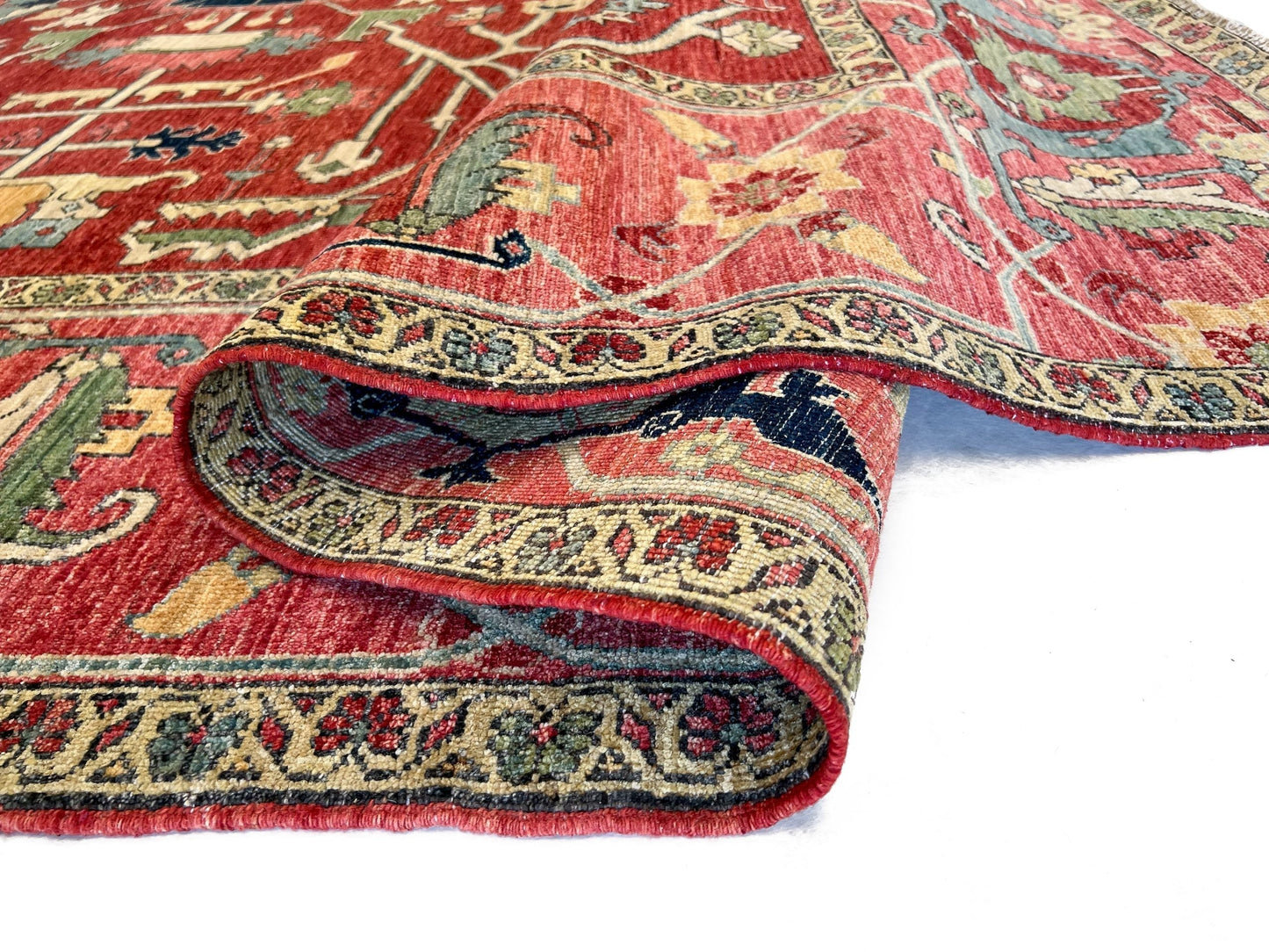 Afghan Heriz (9'01"x12'09") red/rose-4