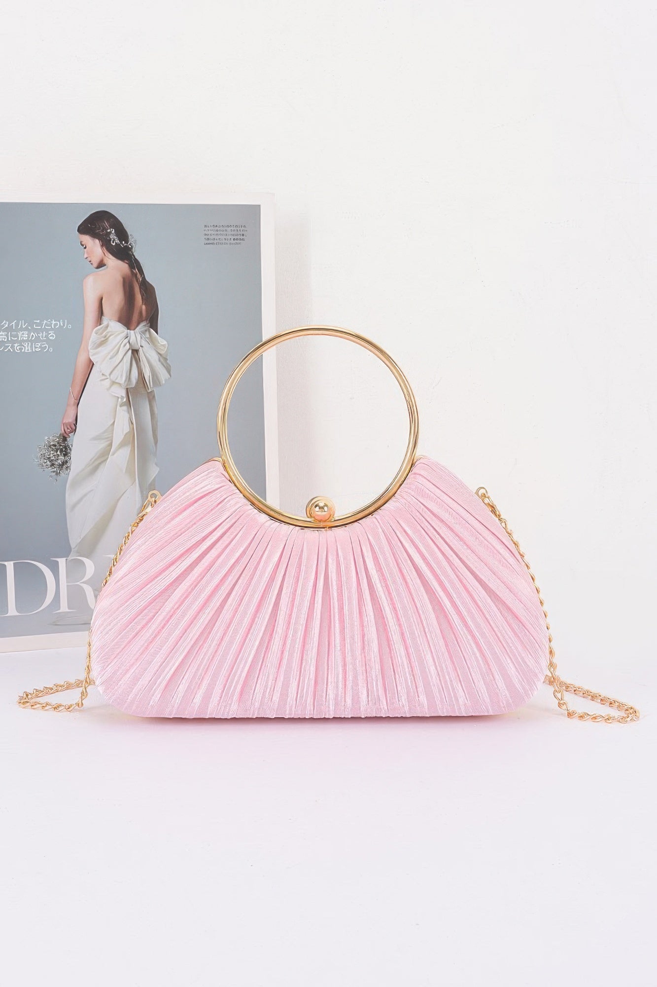 Pleated Polyester Party Clutch