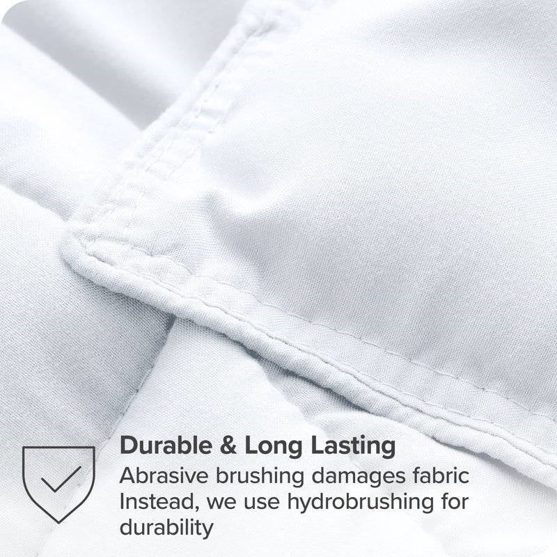 Twin/Twin XL size Super Soft Microfiber Down Alternative Comforter Set White-4