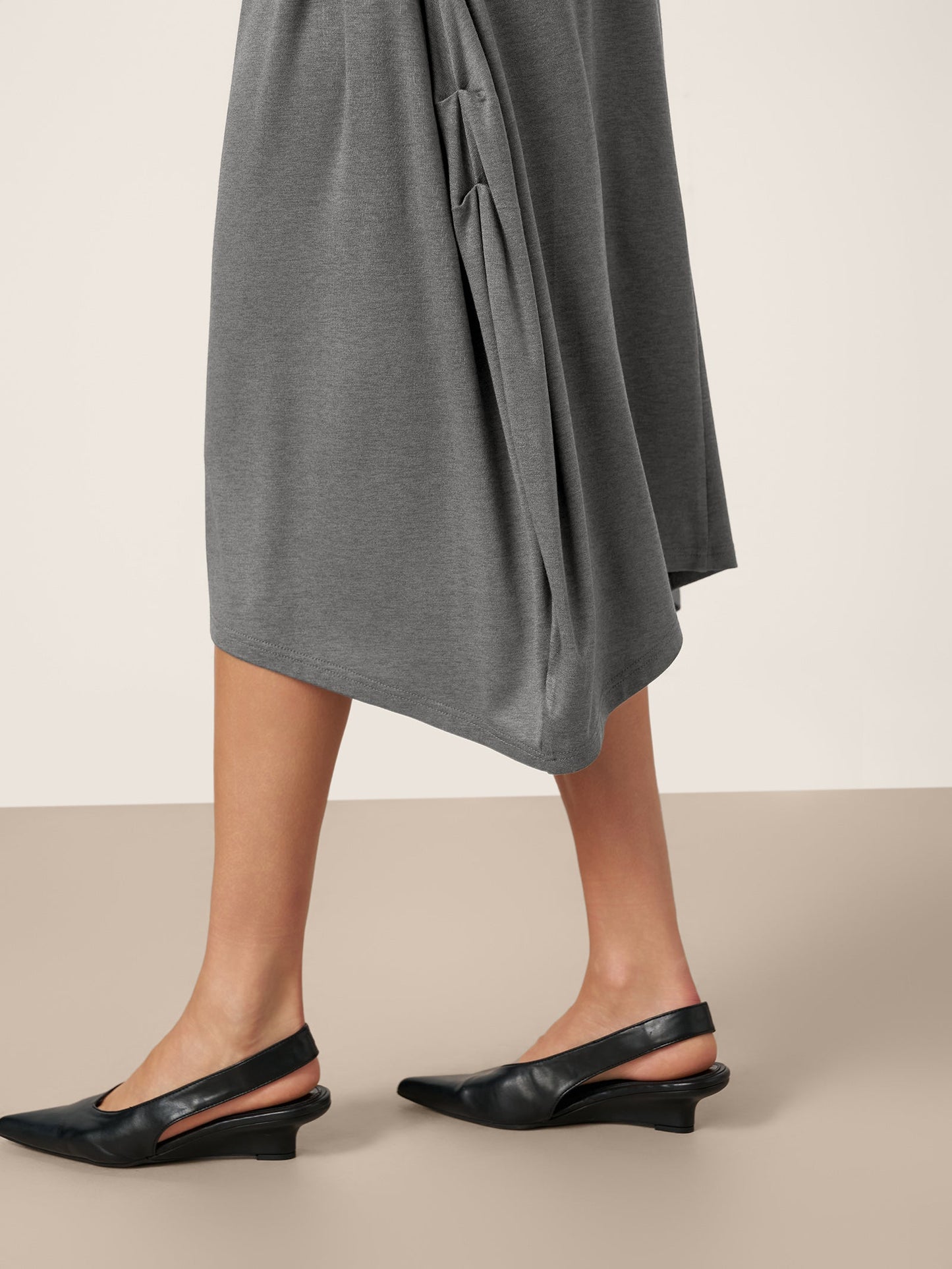 Wool Cocoon Curved Waist Mini Dress FARRAH
