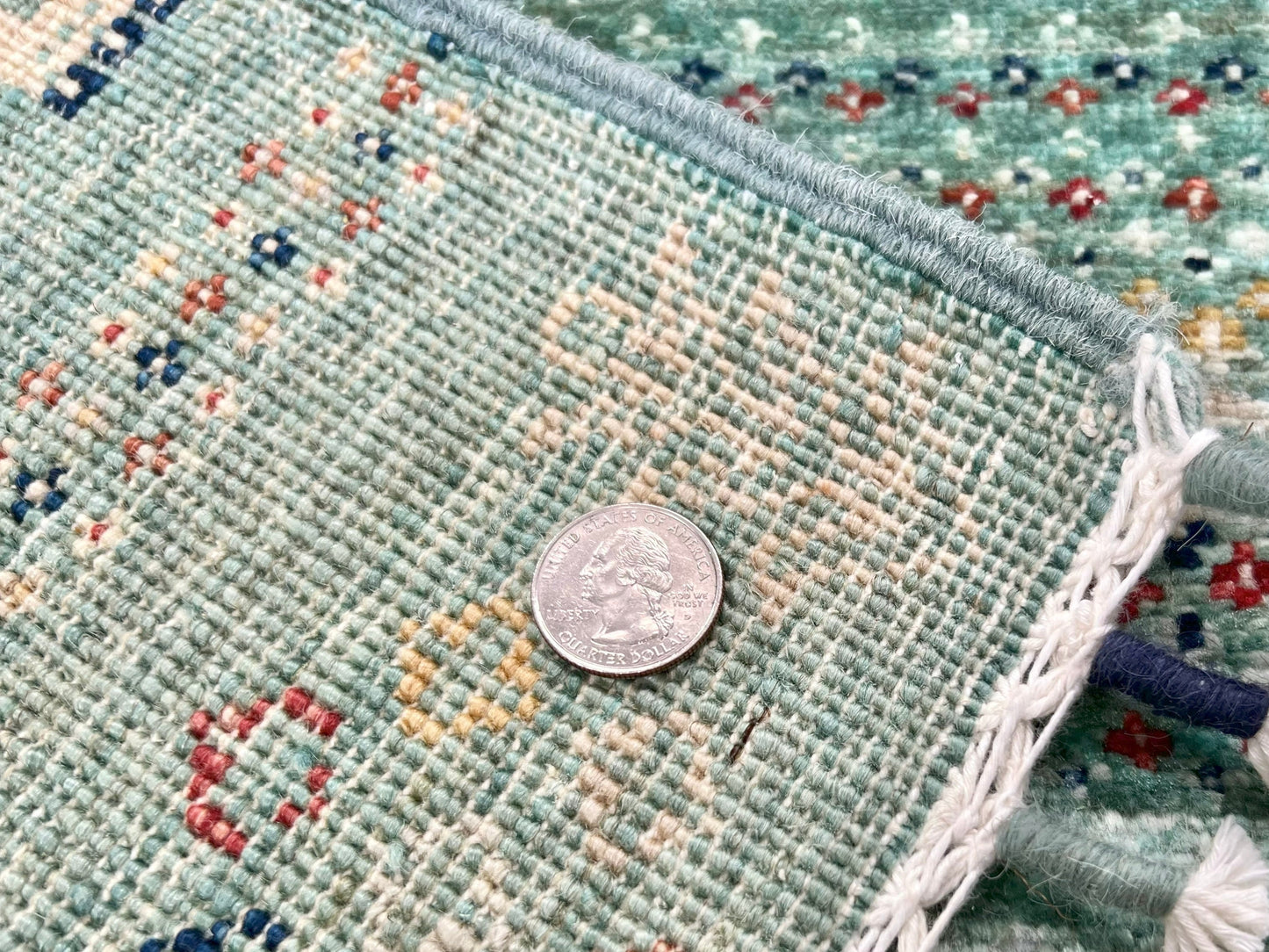 Afghan Gabbeh (2'07"x3'10") light green-4