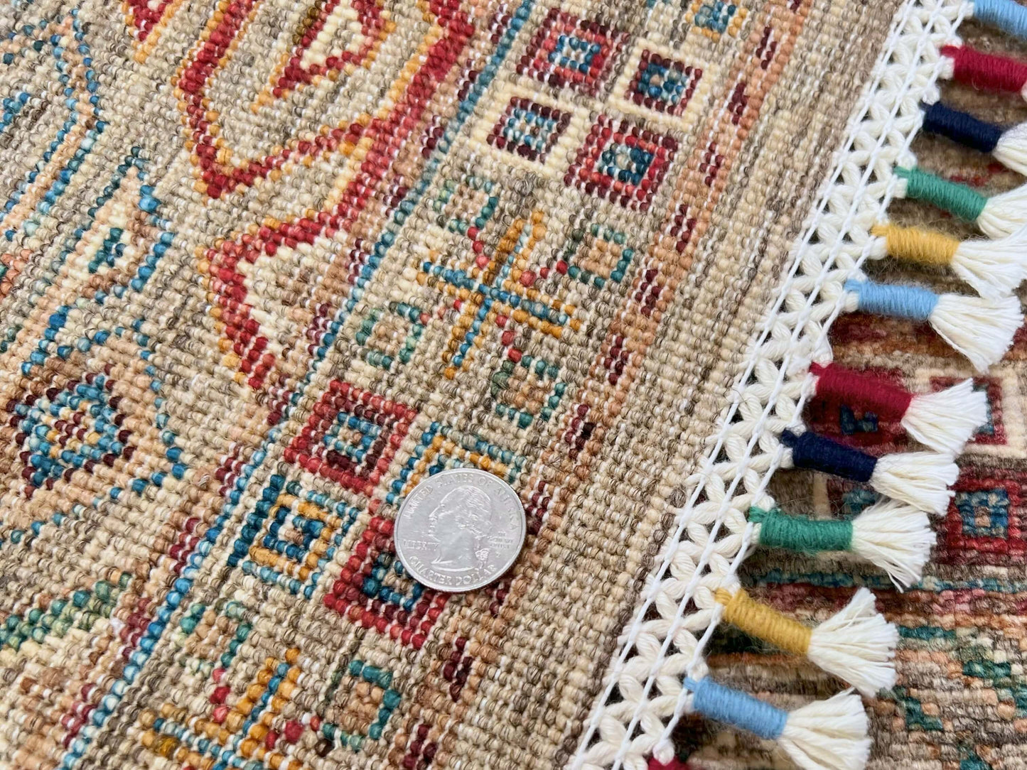 Afghan Khorjin (3'02"x4'08") camel/multicolor-4