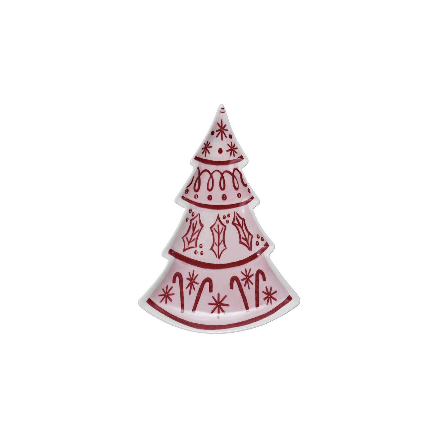 Pink & Red Nutcracker and Tree Ceramic Tidbit Plate