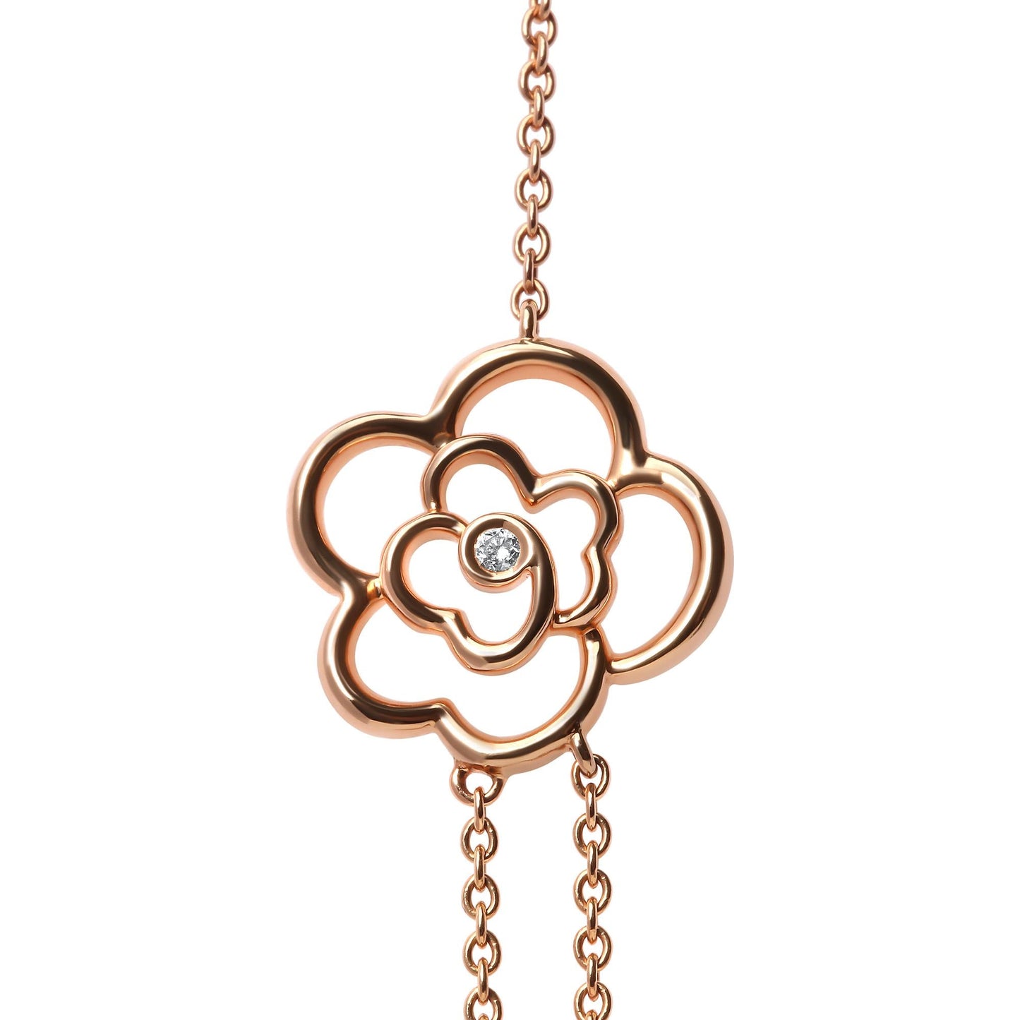 18K Rose Gold 1/2 Cttw Diamond and Freshwater Pearl Double Strand Station Necklace (G-H Color, SI1-SI2 Clarity) - Adjustable up to 16" to 20"-4